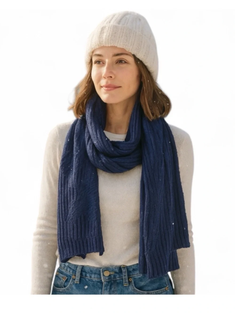 UGG DAGONAL RIBBED STRIPE DAGONAL Wool Blend SCARF